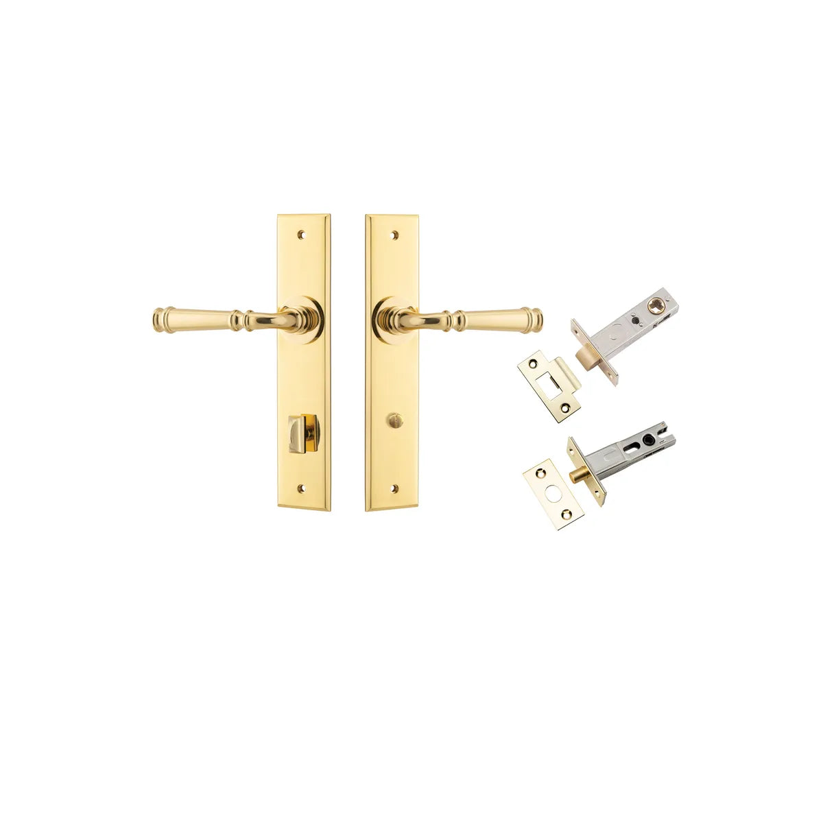 Verona Lever - Chamfered  Backplate Privacy Kit with Privacy Turn