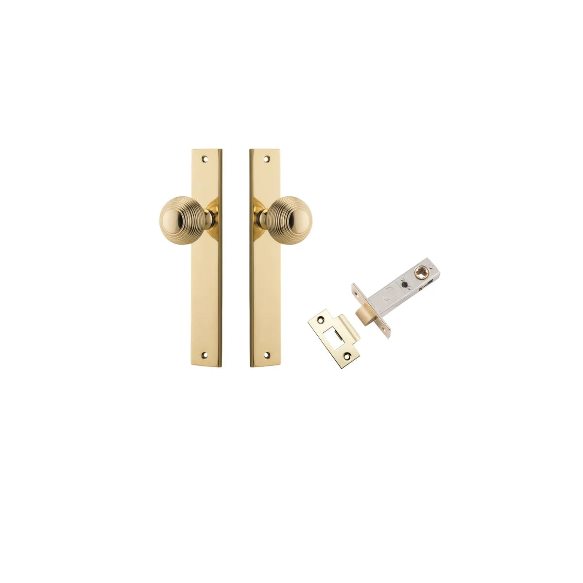 Guildford Knob - Rectangular Backplate Passage Kit in Polished Brass - alternative product view
