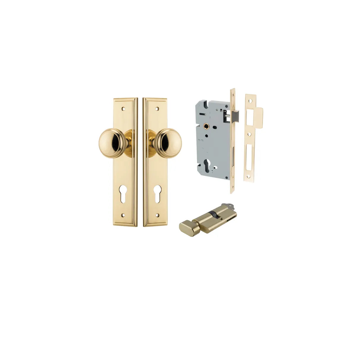 Paddington Knob - Stepped Backplate Entrance Kit with High Security Lock - entrance set configuration (14 of 18)