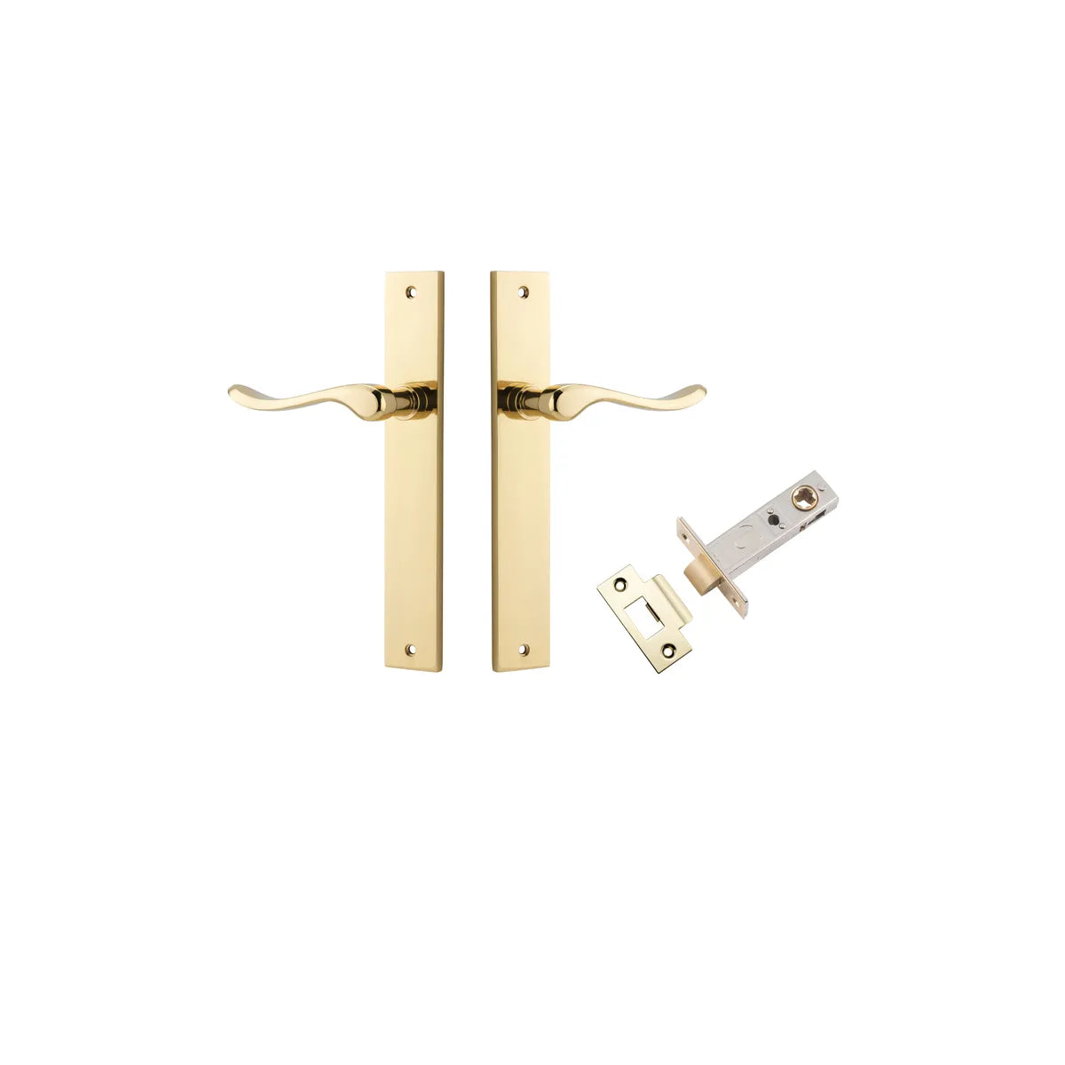 Stirling Lever - Rectangular Backplate Passage Kit in Polished Brass - alternative product view