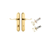 Stirling Lever - Shouldered Backplate Privacy Kit with Privacy Turn in Polished Brass - privacy set configuration