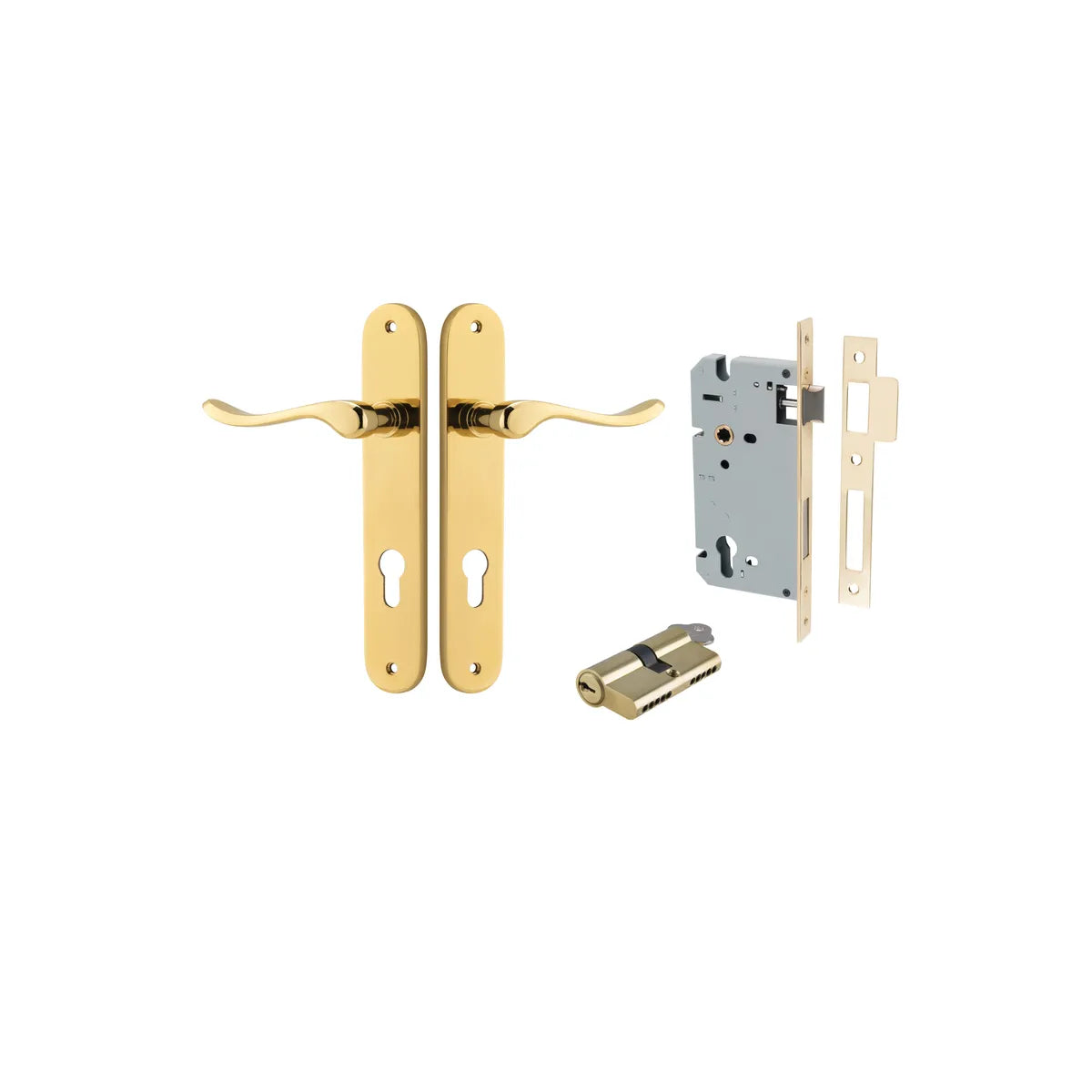 Stirling Lever - Oval Backplate Entrance Kit with High Security Lock - entrance set configuration (5 of 16)