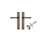 Sarlat Lever - Rectangular Backplate Passage Kit in Signature Brass - angled product view