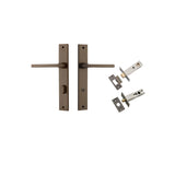 Baltimore Lever - Rectangular Backplate Privacy Kit with Privacy Turn in Brushed Brass - privacy set configuration (7 of 7)