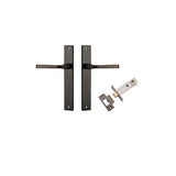 Annecy Lever - Rectangular Backplate Passage Kit in Signature Brass - front view