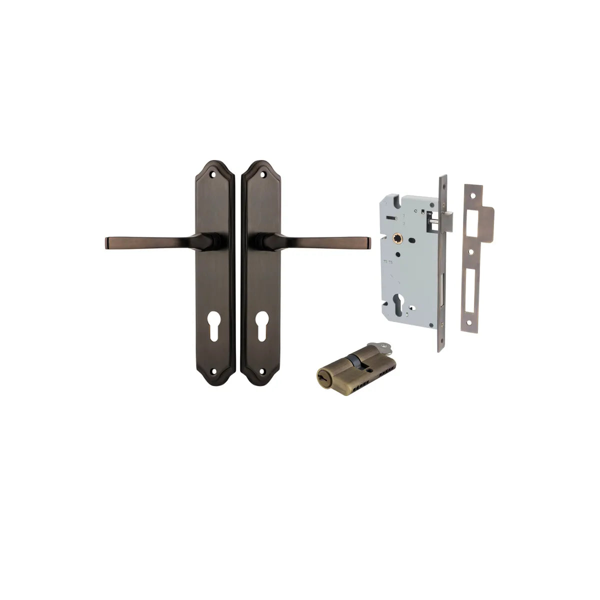 Annecy Lever - Shouldered Backplate Entrance Kit with High Security Lock - entrance set configuration (9 of 18)