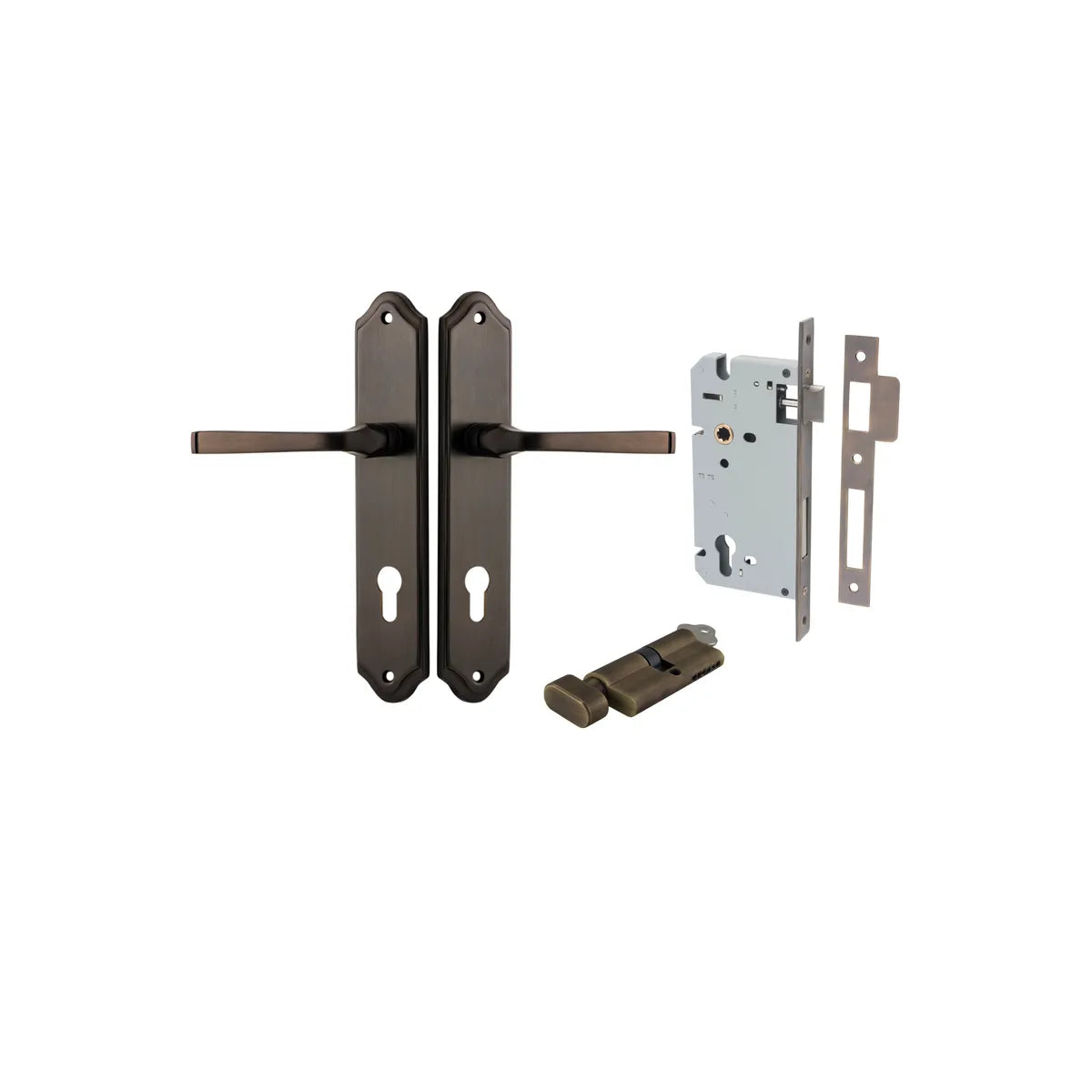 Annecy Lever - Shouldered Backplate Entrance Kit with High Security Lock - entrance set configuration (18 of 18)