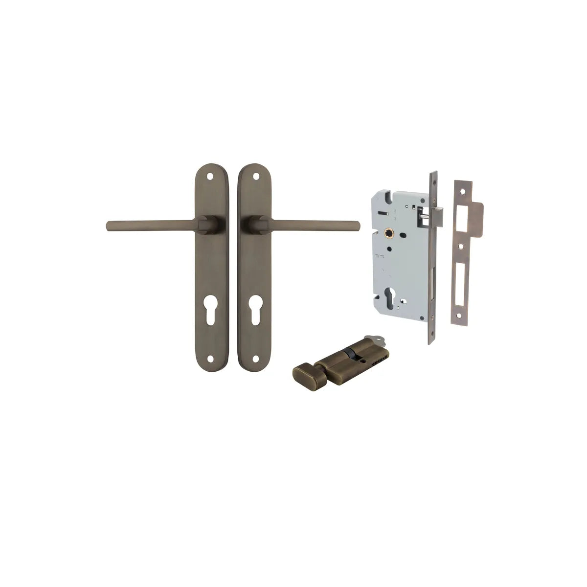 Baltimore Lever - Oval Backplate Entrance Kit with High Security Lock - entrance set configuration (14 of 14)