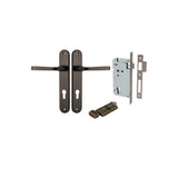 Annecy Lever - Oval Backplate Entrance Kit with High Security Lock in Brushed Chrome - entrance set configuration