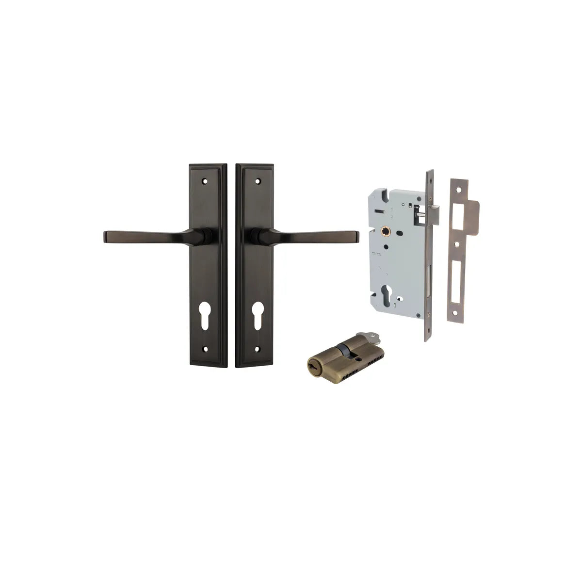 Annecy Lever - Stepped Backplate Entrance Kit with High Security Lock - entrance set configuration (9 of 18)