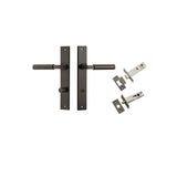 Berlin Lever - Rectangular Backplate Privacy Kit in Signature Brass - privacy set configuration
