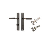 Brunswick Lever - Rectangular Backplate Privacy Kit in Signature Brass - privacy set configuration