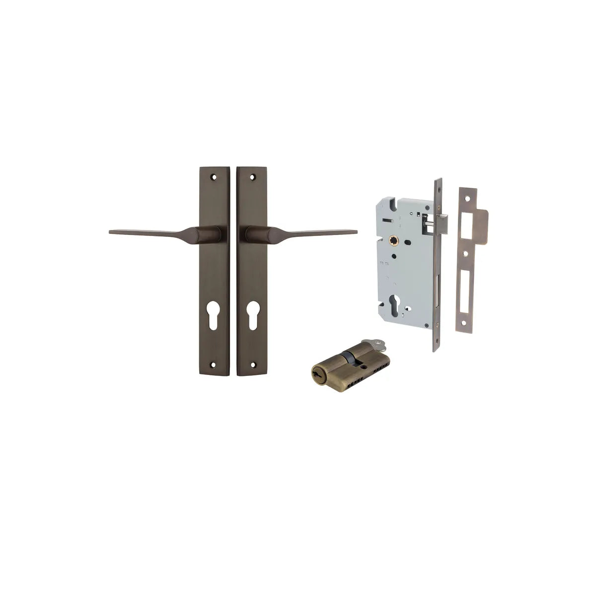 Como Lever - Rectangular Backplate Entrance Kit with High Security Lock - entrance set configuration (7 of 14)