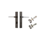 Como Lever - Rectangular Backplate Privacy Kit in Signature Brass - privacy set configuration
