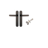 Bronte Lever - Oval Backplate Passage Kit in Brushed Brass - finish and profile close-up