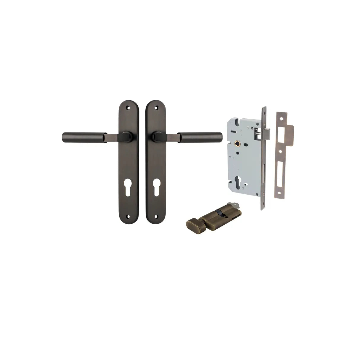 Berlin Lever - Oval Backplate Entrance Kit with High Security Lock - entrance set configuration (14 of 14)