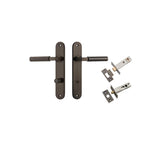 Berlin Lever - Oval Backplate Privacy Kit in Signature Brass - privacy set configuration