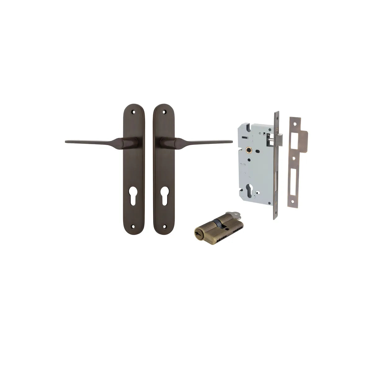 Como Lever - Oval Backplate Entrance Kit with High Security Lock - entrance set configuration (7 of 14)