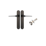 Como Lever - Oval Backplate Passage Kit in Signature Brass - finish and profile close-up