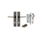 Baltimore Lever - Chamfered Backplate Entrance Kit with High Security Lock in Brushed Chrome - entrance set configuration