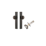 Cambridge Knob - Rectangular Backplate Passage Kit in Signature Brass - front view