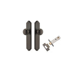 Cambridge Knob - Shouldered Backplate Passage Kit in Signature Brass - front view