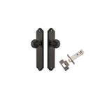 Guildford Knob - Shouldered Backplate Passage Kit in Signature Brass - front view