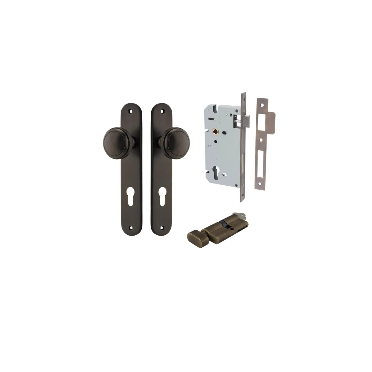 Paddington Knob - Oval Backplate Entrance Kit with High Security Lock - entrance set configuration (18 of 18)