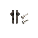 Cambridge Knob - Oval Backplate Privacy Kit with Privacy Turn in Signature Brass - privacy set configuration