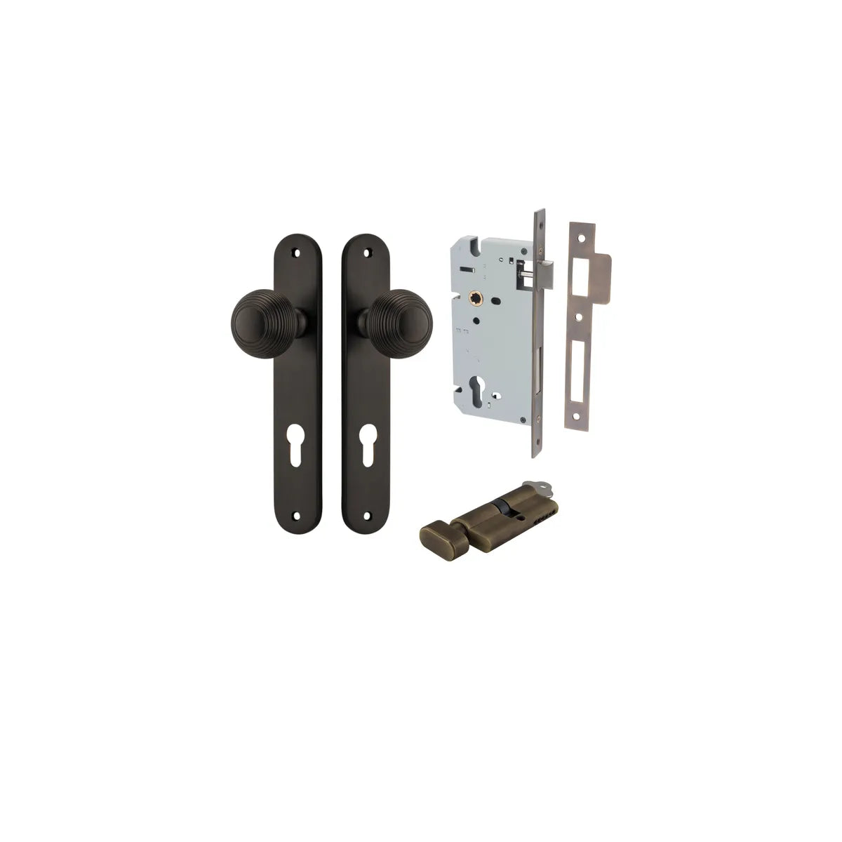 Guildford Knob - Oval Backplate Entrance Kit with High Security Lock - entrance set configuration (18 of 18)
