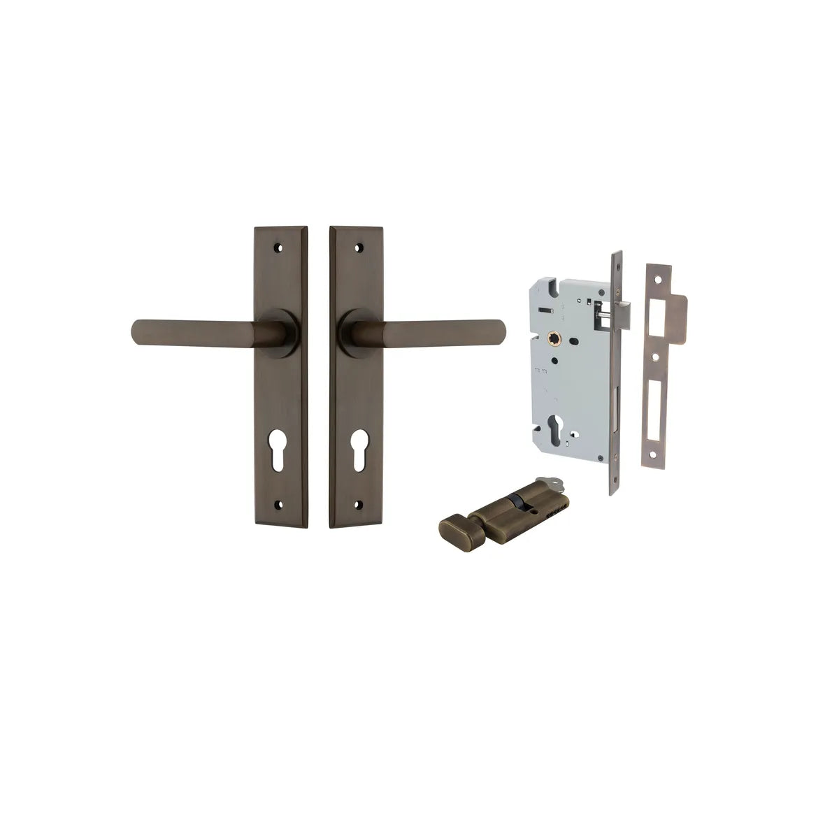 Osaka Lever - Chamfered Backplate Entrance Kit with High Security Lock - entrance set configuration (12 of 12)