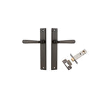 Copenhagen Lever - Rectangular Backplate Passage Kit in Signature Brass - finish and profile close-up