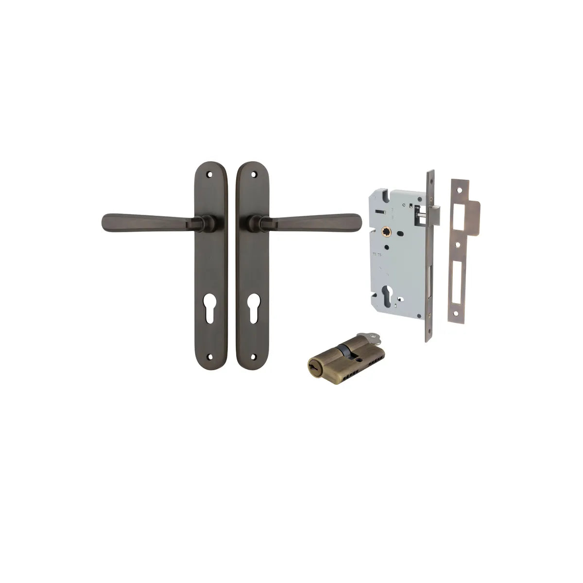 Copenhagen Lever - Oval Backplate Entrance Kit with High Security Lock - entrance set configuration (7 of 14)