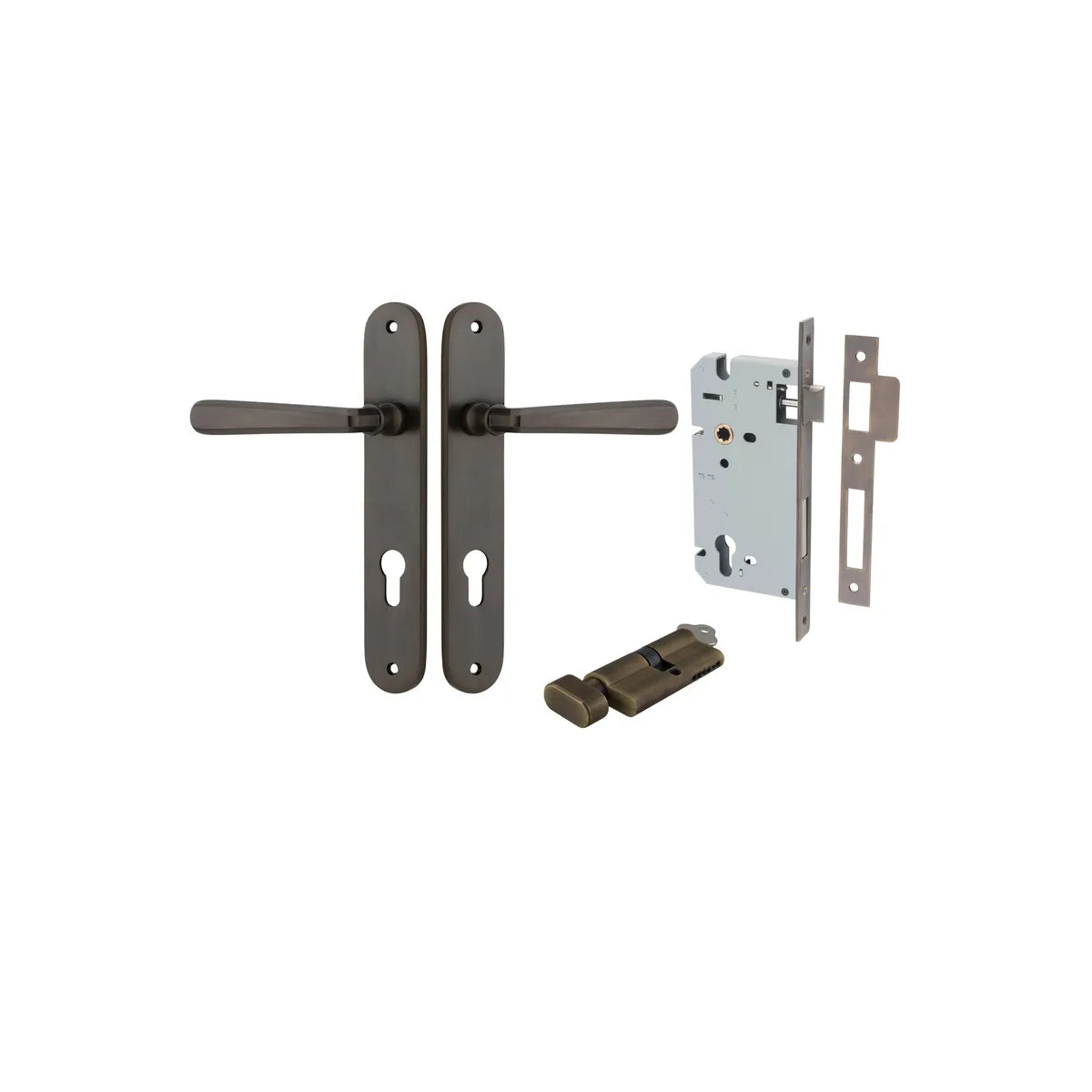 Copenhagen Lever - Oval Backplate Entrance Kit with High Security Lock - entrance set configuration (14 of 14)