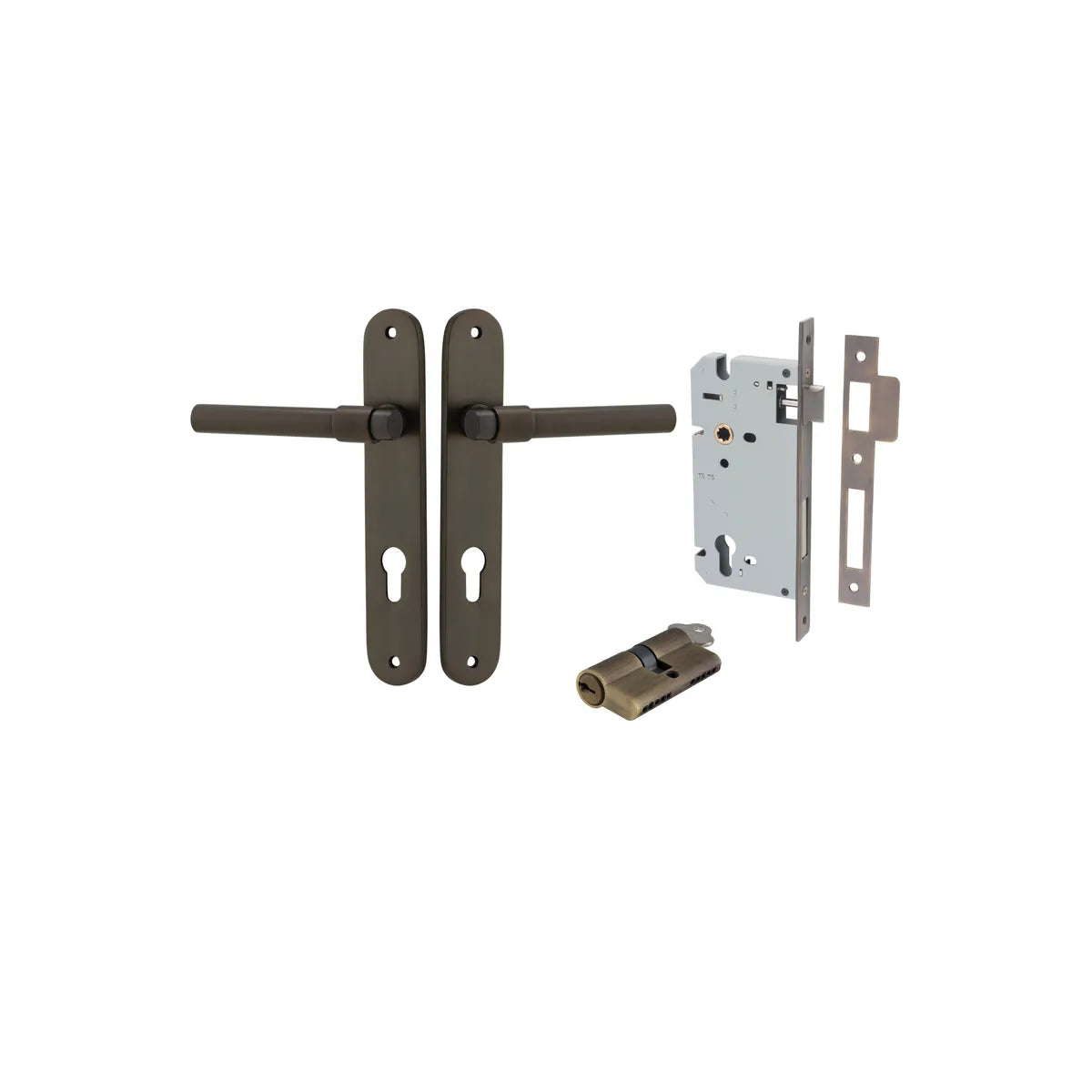 Helsinki Lever - Oval Backplate Entrance Kit with High Security Lock - entrance set configuration (7 of 14)