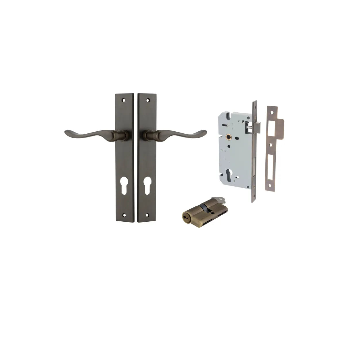 Stirling Lever - Rectangular Backplate Entrance Kit with High Security Lock - entrance set configuration (8 of 16)