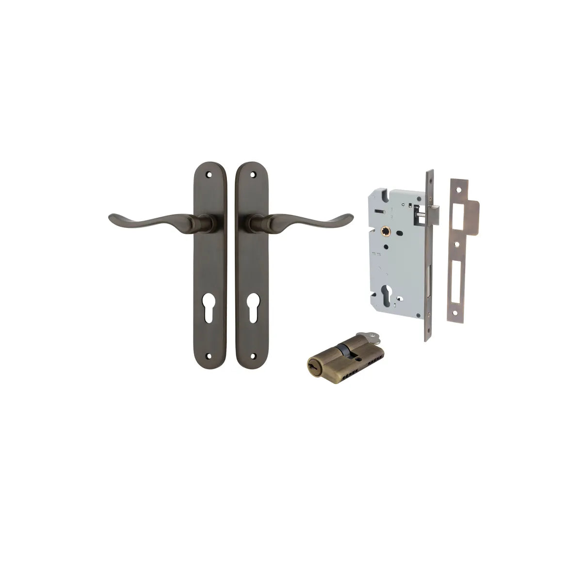 Stirling Lever - Oval Backplate Entrance Kit with High Security Lock - entrance set configuration (8 of 16)