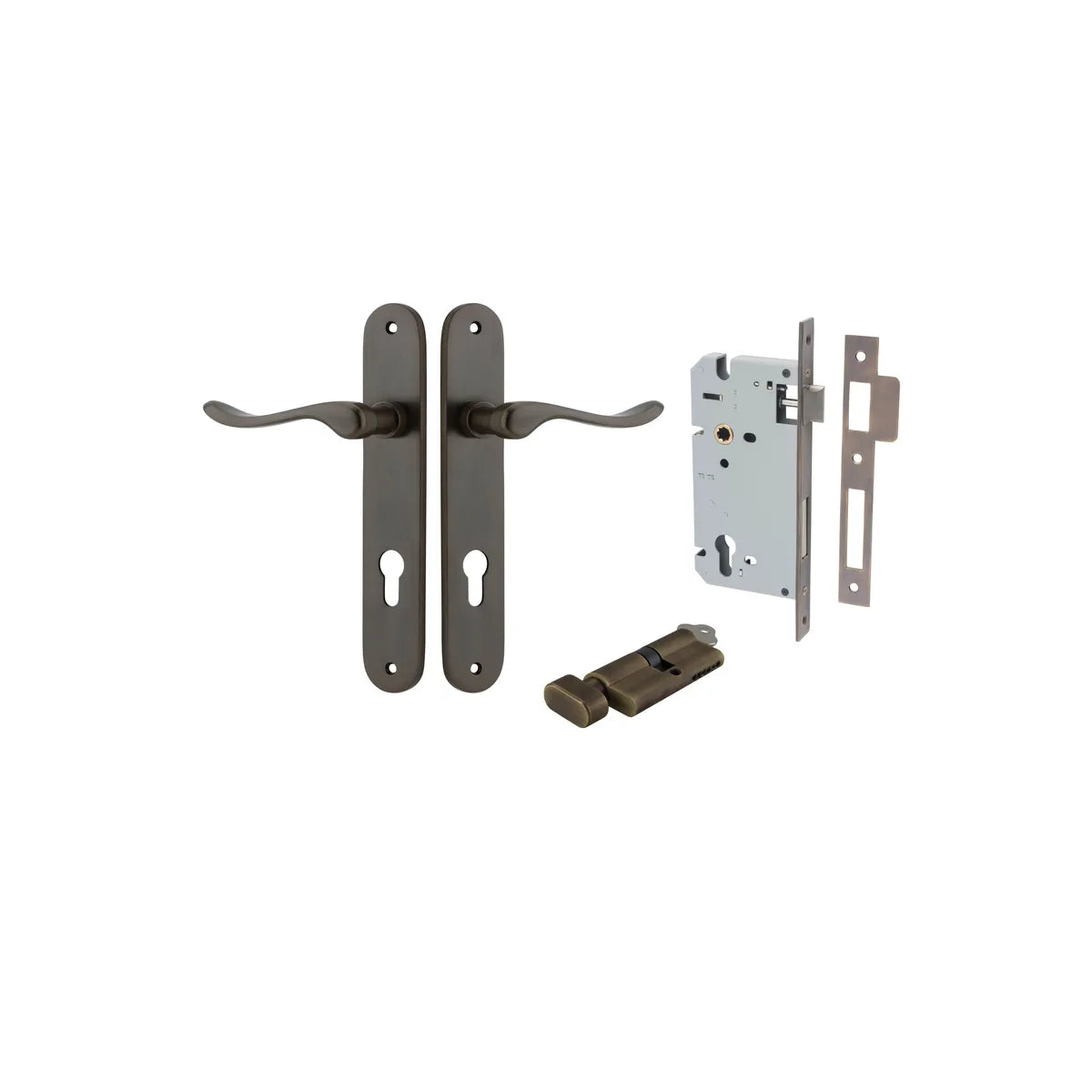 Stirling Lever - Oval Backplate Entrance Kit with High Security Lock - entrance set configuration (16 of 16)