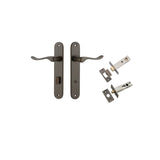 Stirling Lever - Oval Backplate Privacy Kit with Privacy Turn in Signature Brass - privacy set configuration