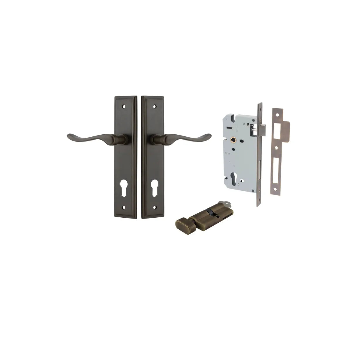 Stirling Lever - Stepped Backplate Entrance Kit with High Security Lock - entrance set configuration (16 of 16)
