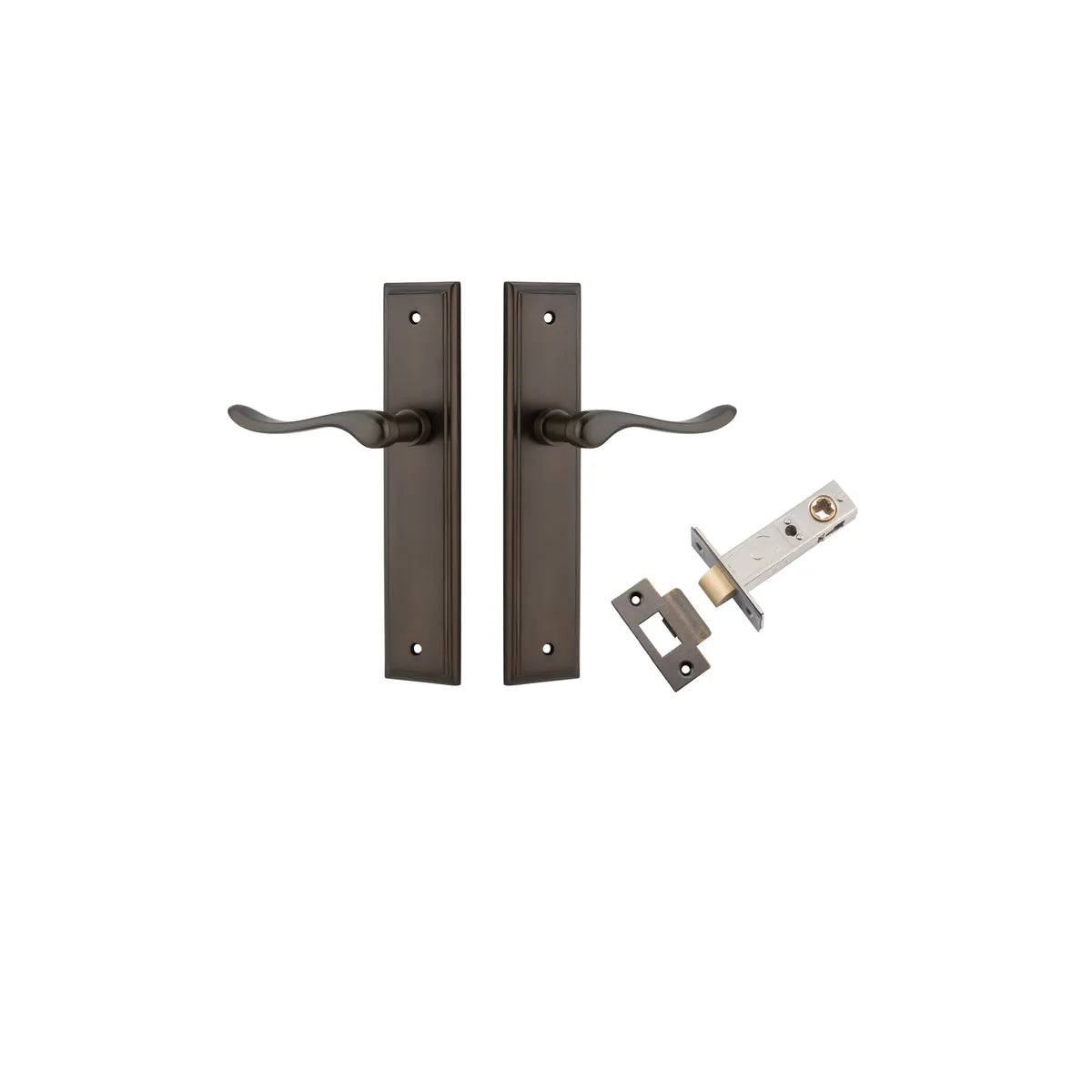 Stirling Lever - Stepped Backplate Passage Kit in Signature Brass - full product view