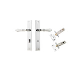 Sarlat Lever - Rectangular Backplate Privacy Kit with Privacy Turn in Polished Chrome - privacy set configuration