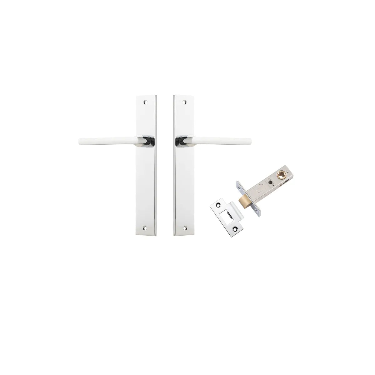 Baltimore Lever - Rectangular Backplate Passage Kit in Brushed Chrome - alternative product view