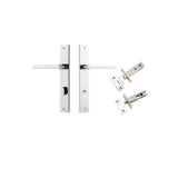 Baltimore Lever - Rectangular Backplate Privacy Kit with Privacy Turn in Polished Chrome - privacy set configuration