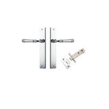 Verona Lever - Rectangular Backplate Passage Kit in Polished Chrome - rear mounting detail