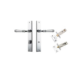 Verona Lever - Rectangular Backplate Privacy Kit with Privacy Turn in Polished Chrome - privacy set configuration