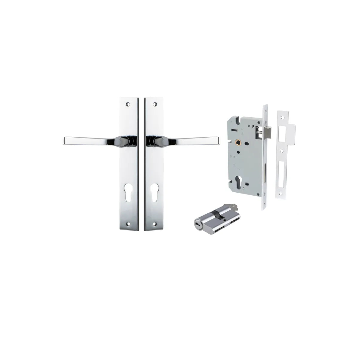 Annecy Lever - Rectangular Backplate Entrance Kit with High Security Lock - entrance set configuration (6 of 18)