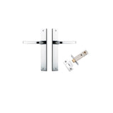 Annecy Lever - Rectangular Backplate Passage Kit in Polished Chrome - rear mounting detail