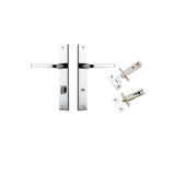 Annecy Lever - Rectangular Backplate Privacy Kit with Privacy Turn in Polished Chrome - privacy set configuration