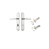 Sarlat Lever - Shouldered Backplate Privacy Kit with Privacy Turn in Brushed Brass - privacy set configuration (7 of 10)